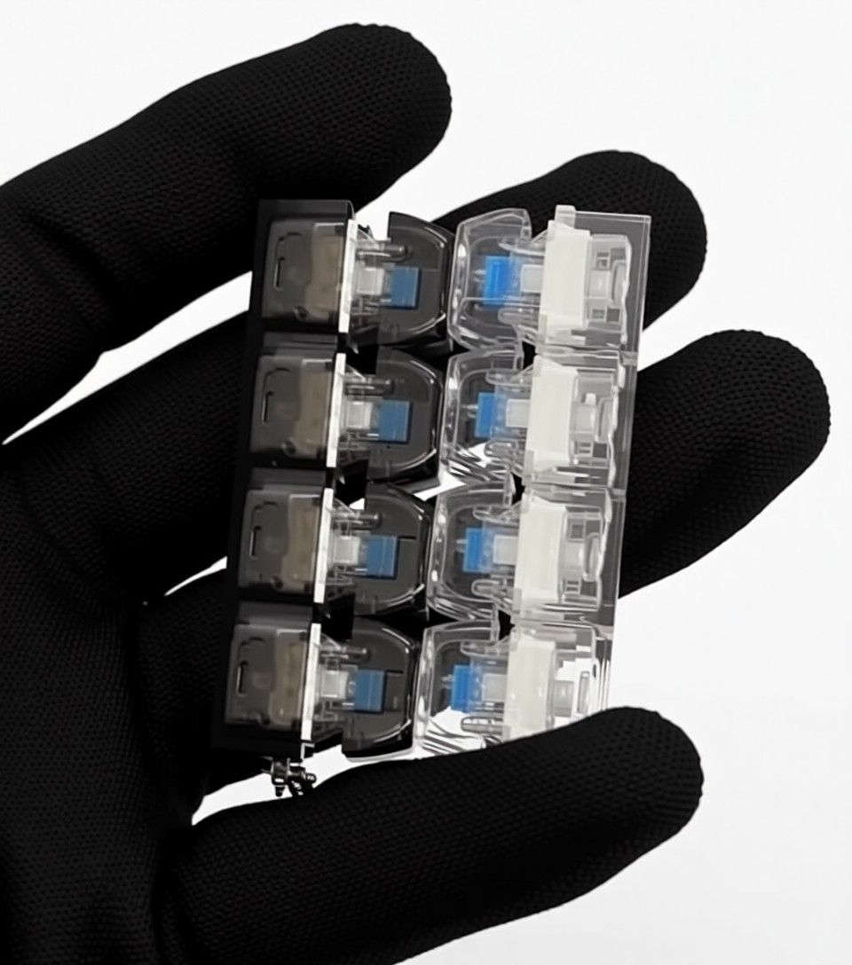 Clicker Mecánico Anti-Estrés – 4 Teclas con Luces LED