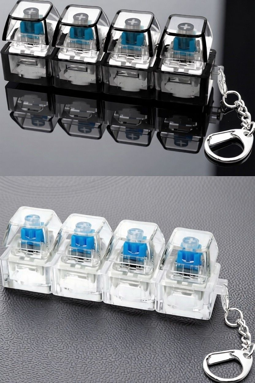 Clicker Mecánico Anti-Estrés – 4 Teclas con Luces LED