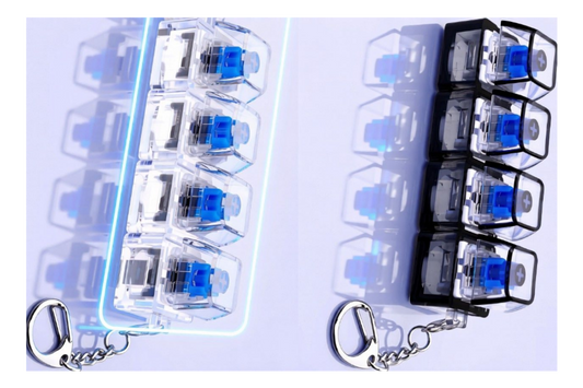 Clicker Mecánico Anti-Estrés – 4 Teclas con Luces LED